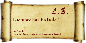 Lazarovics Baldó névjegykártya